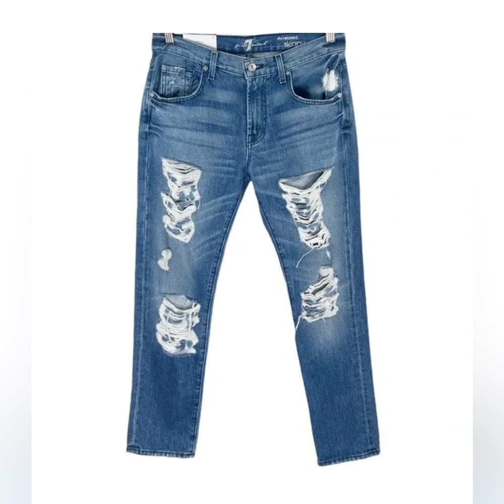 7 for all Mankind Distressed Destroyed Relaxed Skinny Girlfriend